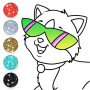 icon Cute Cats Coloring Glitter