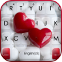 icon Red 3D Hearts Keyboard Background